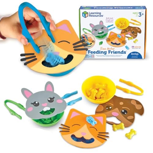 Image of Learning Resources Fine Motor Feeding Friends, Toys for 3 Year Old Boys and Girls, Montessori, Fine Motor Skills