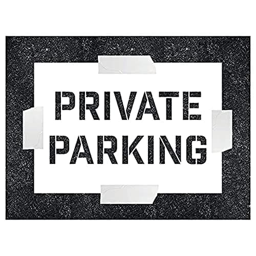 Image of V Safety Private Parking Stencil - 600x400mm - 1.1mm Polypropylene