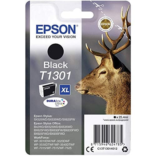 Image of Epson T1301XL Black Stag Genuine High Yield DURABrite Ultra Ink Cartridge