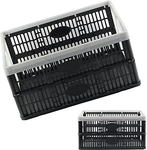 Image of Fold Flat Crate - Plastic 32 L Folding Storage Crate Box (Pack of 10)