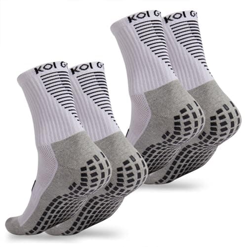 Image of Golf Socks Anti-Slip - Premium Cushioned Comfort, Arch Support, and Moisture-Wicking Technology. 2 Pack (UK 7-9, White)