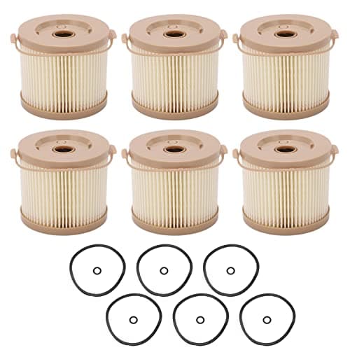Image of Aramox 6 Pc Fuel Water Separator Filter Kit, Replacement for RACOR 2010PM-OR 500FG, Diesel Fuel Filter with Water Drain for Marine & Industrial Use