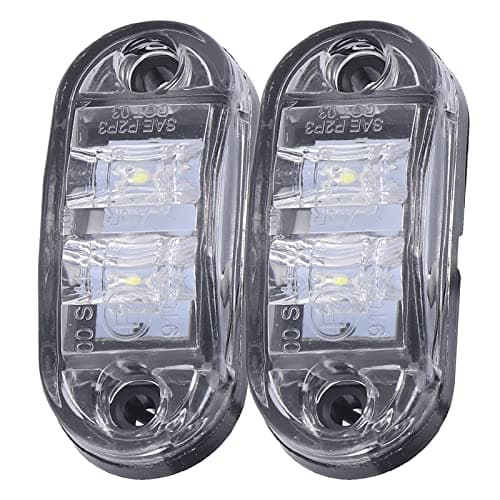 Image of Fydun Side Marker Indicator Lights, 10-30V 2 LED Marker Light Side Marker Lamp Warning Light for Cars Trucks Trailers RVs(A (white))