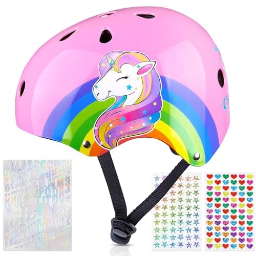 Image of Unicorn Castle Kids Bike Helmet Toddler Helmet Age 3-8 Years Adjustable Skateboard Helmet for Girls Boys Cycling Skateboard Inline Skating Scooter,Pink