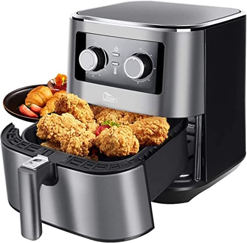 Image of Air Fryer Oven, Uten 5.5L Air Fryers Home Use 1700W with Rapid Air Technology for Healthy Oil Free & Low Fat Cooking, Baking and Grilling with Recipe