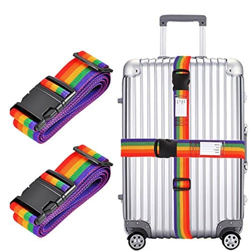 Image of 2x Luggage Strap, Adjustable 78" Long Travel Packing Belt Suitcase Baggage Security Straps