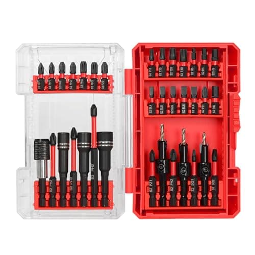Image of 35Pcs Impact Driver Bits Set with a Storage Case, 28 Magnetic Screwdriver Bits, 3 Hex Countersink Drill Bits, 3 Sockets, Quick Change Chuck, for Power Screwdrivers Electric Drill Drivers
