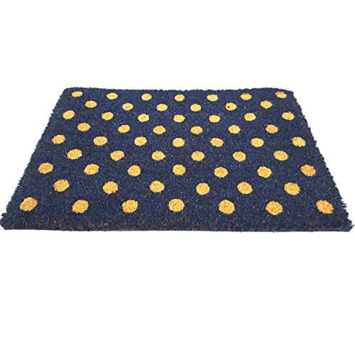 Image of Prime Homewares Doormats 60 x 40cm Various Design Coir Doormat (Navy Blue Polka Doormat)