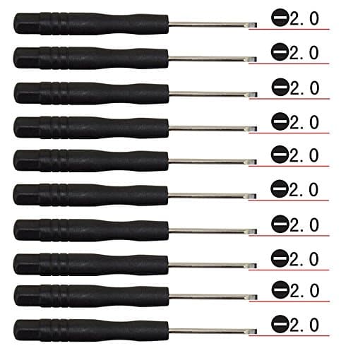 Image of Fixinus 10 Pieces Slotted 2.0mm Flat Head Mini Screwdrivers Set for Cell Phone iPhone Samsung Tablet Laptop PC Games and Small Electronics