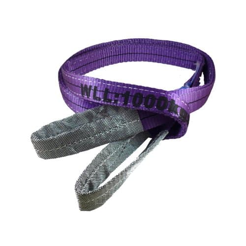 Image of Westward Rope and Wire Duplex Webbing Lifting Sling, 1 Tonne (2 Metre), Purple, Compatible with Passenger Car