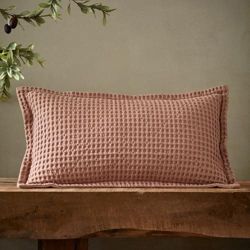 Image of Pineapple Elephant Jaipur Chunky Waffle Cotton 30x50cm Cushion Pink