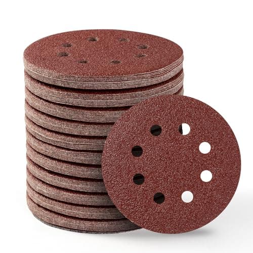 Image of S SATC Sanding Discs 60 Grit 110Pcs Orbital Sander Discs 125mm Hook and Loop Round Orbital Sander Pads for Sanding