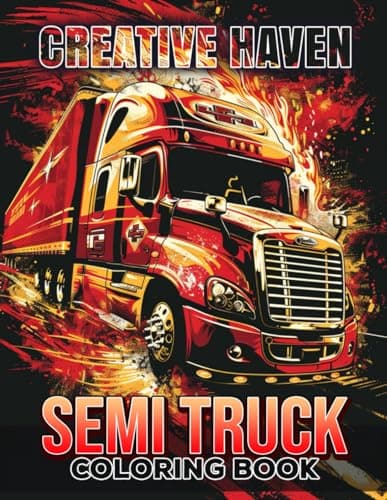 Image of Creative Haven Semi Truck Coloring Book: Semi Truck Coloring Page, Bold Designs for Trucking Enthusiasts