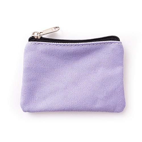 Image of Hibate Small Canvas Coin Purse Holder Wallet Zip Pouch Money Purses Bag for Women Men Kids (Purple)