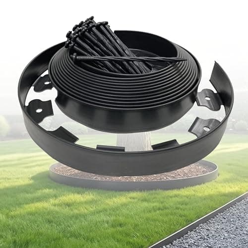 Image of ADEPTNA Flexible Plastic Lawn Edging Border 10M x 4CM with 20 Ground Anchors – Durable Garden Edging Border for Lawns, Flower Beds, Paths & Landscaping – Weather & UV Resistant Polypropylene Lawn Edge