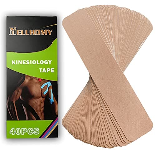 Image of 40PCS Kinesiology Tape Pre-Cut, Original Cotton Elastic Premium Athletic Sports Tape, Hypoallergenic and Waterproof K Tape for Muscle Pain Relief and Joint Support(Skin Color)