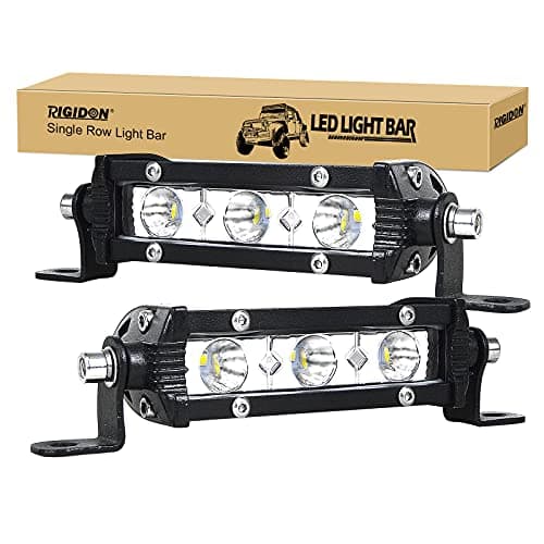 Image of RIGIDON 2Pcs 4 inch 15W Spot Beam Car Led Light Bar Single Row Supper Slim Led Lights 12V 24V for Off road Truck SUV UTE ATV 4x4, Waterproof Driving Work Lamp, 6000K White Fog Lamp