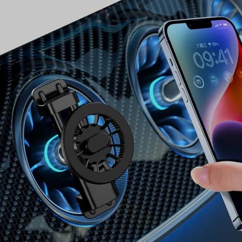 Image of ICAILIN Magnetic Phone Car Mount for Mercedes Benz A/B/C/E/G/GLA/GLK Mini Cooper [Round Air Vent], Strong Phone Holder Compatible with MagSafe for iPhone 16 15 14 13 12 Pro Max Plus Mini