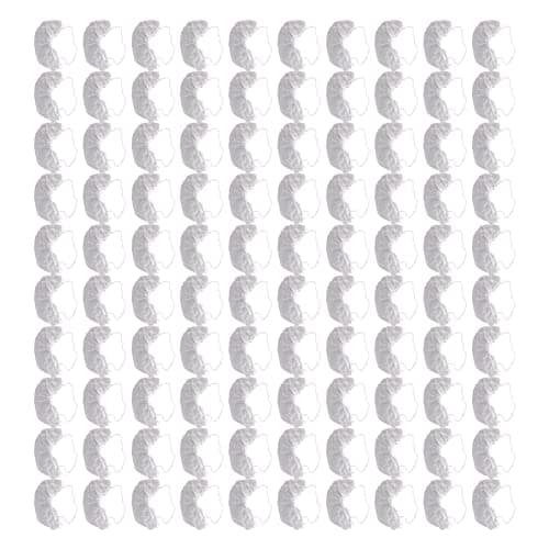 Image of NOENNULL 100pcs Elastic Breathable Nylon Beard Covers for Clean and Hygienic Protection, Disposable Beard Nets for Restaurant and Laboratory Use (White)