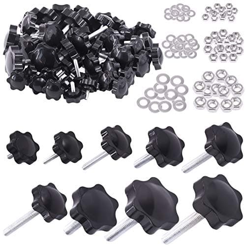 Image of Mardatt 45 Sets M4 M6 M8 Star Knobs Male Thread Clamping Knob Screw Hand Tightening Knob Quick Removal Replacement Parts with 304 Stainless Steel Hex Nuts and Flat Washers Assortment Kit