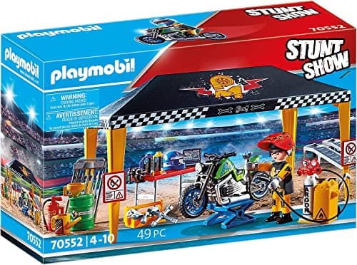 Image of Playmobil 70552 Stunt Show Service Tent, for Children Ages 4-10, Fun Imaginative Role-Play, PlaySets Suitable for Children Ages 4+