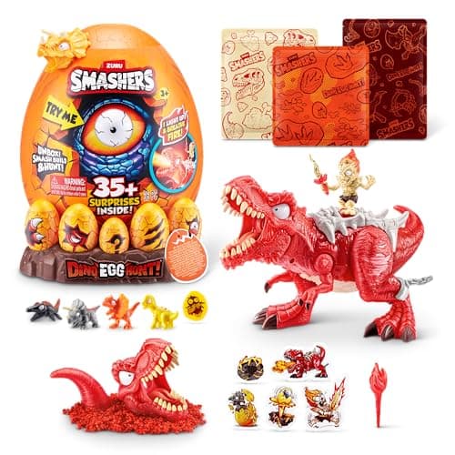 Image of Smashers Dino Egg Hunt by ZURU, Light-Up Fire Breathing Dinosaur Theme, Collectible Toy for Boys and Kids (T-Rex)