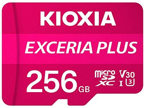 Image of Kioxia SD MicroSD Card 256GB 100MB/s Kioxia Exceria Plus U3 V30 4K Video Recording, Pink, 256 GB