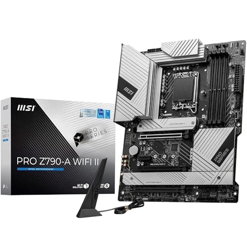 Image of MSI PRO Z790-A WiFi II Motherboard, ATX - Supports Intel Core 14th, 13th & 12th Gen Processors, LGA 1700-80A SPS VRM, DDR5 Memory Boost 7800+MT/s/OC, PCIe 5.0 x16, 4 x M.2 Gen4, Wi-Fi 6E, 2.5G LAN