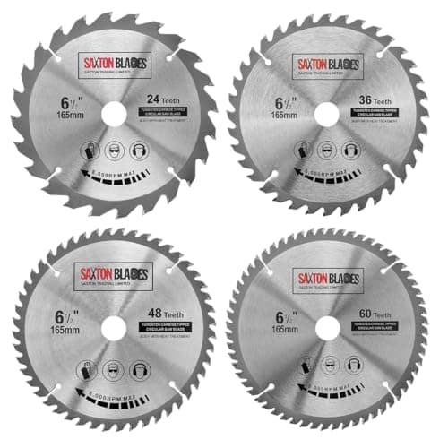 Image of TCT165MXDSK Saxton TCT Circular Wood Saw Blades 165mm x 20mm (16mm Ring) Pack D Compatible with Bosch Makita Dewalt etc