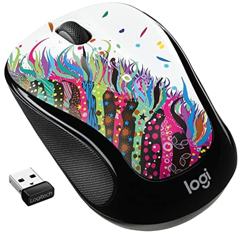 Image of Logitech M325s Wireless Mouse, 2.4 GHz with USB Receiver, 1000 DPI Optical Tracking, 18-Month Life Battery, PC/Mac/Laptop/Chromebook - Celebration Black (Renewed)