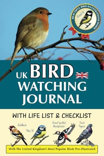Image of UK Bird Watching Journal with Life List & Checklist: Improve Your Observation Skills With This Birding Log Book With Illustrations of the United ... Birds. A Thoughtful Gift for Bird Lovers.