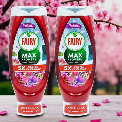Image of 2 x 730ml Fairy Max Power Washing Up Liquid – Mrs Hinch’s Spring Edition - CHERRY BLOSSOM