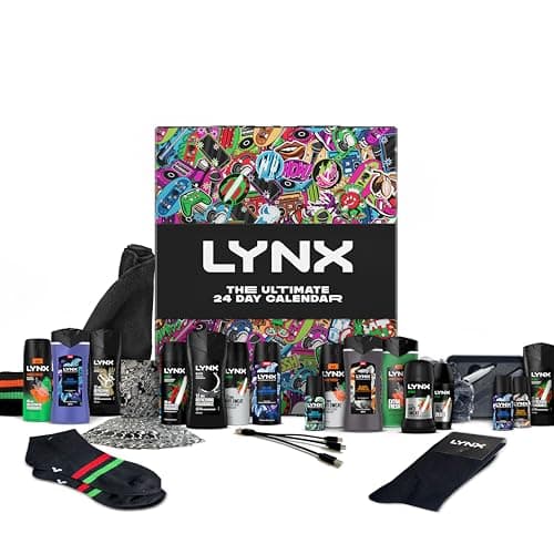 Image of Lynx the Ultimate 24-Day Calendar Gift Set with 24 individually boxed gifts for him, 16 products & 8 gift items