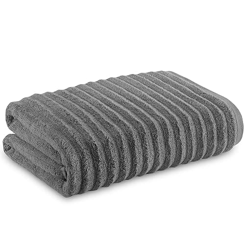 Image of Towelogy Bamboo Extra Large Bath Towels (90x140cm, 1 Pack) - Highly Absorbent & Fast Drying Bath Sheets OEKO-TEX CERTIFIED (Charcoal, 1)