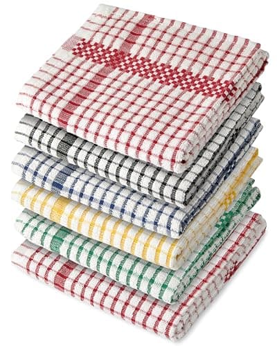 Image of Emma Barclay Superdry Check 6 Pack - Terry Check Luxury Tea Towel - 45x65cm