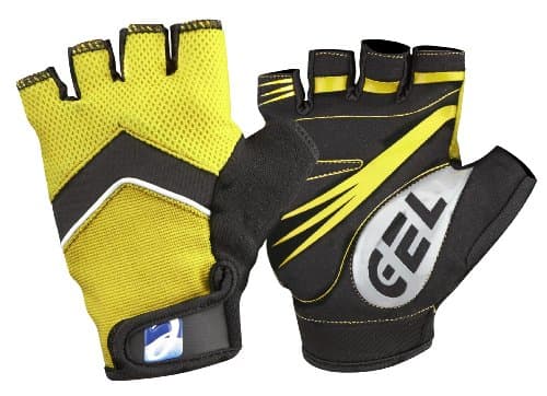 Image of Elite Cycling Project Men's Road Racer Gel Fingerless Gloves' (Yellow, XL)