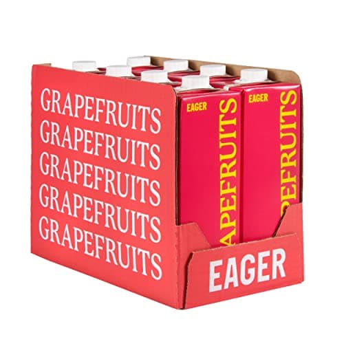 Image of Eager Pink Grapefruit Juice 100% Squeezed, Refreshing Fruit Drink, NFC Not From Concentrate, 1 Litre (Pack of 8)