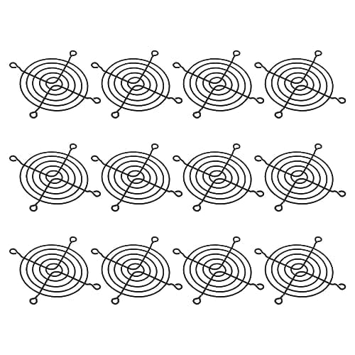 Image of PATIKIL 80mm Fan Finger Grill, 12 Pack Metal Grill Protector Guard Fan Protective Cover for 80x80mm Exhaust Fans for Equipment Computer DIY, Black