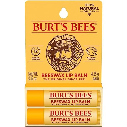 Image of Burt's Bees 100% Natural Moisturizing Lip Balm, Beeswax, 2 Tubes in Blister Box