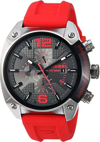 Image of Diesel Watch for Men Overflow, Quartz Chronograph Movement, 55 mm Gunmetal Stainless Steel Case with a Silicone Strap, DZ4481
