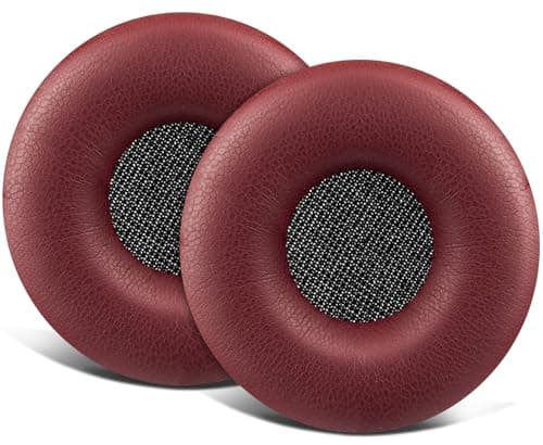 Image of SOULWIT 50mm Ear Pads Cushions Replacement for Jabra Pro 9400/9450/9460/9470/925/929/930 Headset, Earpads for Jabra BIZ 2400/BIZ 2400II/BIZ 1500/GN2000/UC Voice 550 Headphones, Comfort Foam - Burgundy