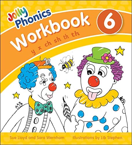 Image of Jolly Phonics Workbook 6: in Precursive Letters (British English edition) (Jolly Phonics Workbooks, set of 1–7)