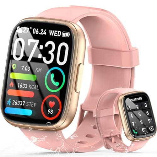 Image of Smart Watch for Women Answer/Make Call, 1.95" HD Fitness Watch with Heart Rate/Sleep/Stress Monitor, 2026 New Activity Tracker with 110+ Sport Modes, IP68 Waterproof Smartwatch for Android iOS, Pink