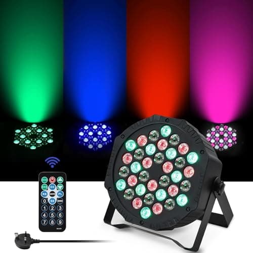 Image of Stage Lights 36LED 72W Disco Lights RGB DMX512 with Remote Control, Par Light 7 Modes Stage Lighting Effect DJ Lights for Party Bar Club Wedding Halloween Christmas