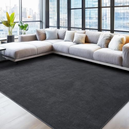 Image of Rezutan Large Rugs for Living Room Ultra Soft Fluffy Shaggy Carpet Washable Non-Slip Area Rug for Bedroom & Kids Room Cosy Indoor Floor Mat, 160X230cm, Dark Grey