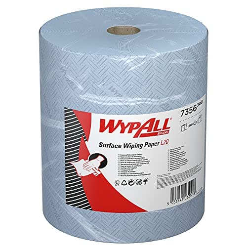 Image of WypAll L20 Surface Wiping Paper 7356 - Extra Wide Blue Roll - 1 Jumbo Roll x 1,000 Blue, 2 Ply Paper Wipers