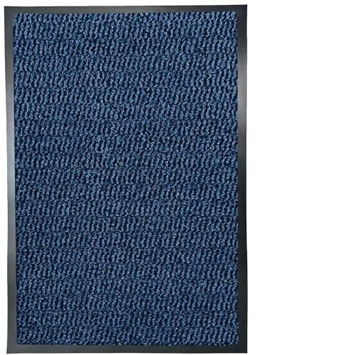 Image of Suprano Door Mats Indoor 90cm x 150cm Blue, Washable indoor Outdoor Rugs Matts, Heavy Duty Non-slip Entrance Mat, Super Absorbent Front Door Mat Kitchen Hallway Bath Barrier Rugs (Blue, 90 x 150 cm)