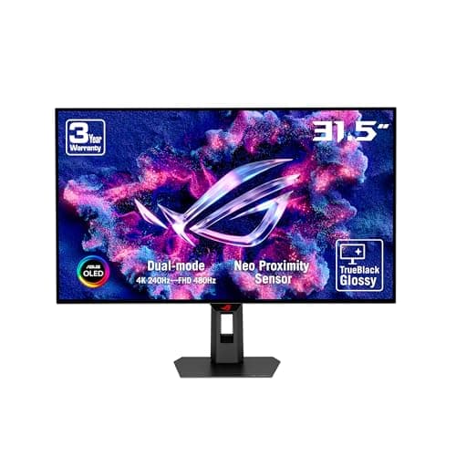 Image of ASUS ROG Strix OLED XG32UCWMG monitor, 32" 4K TrueBlack Glossy, Dual Mode, 4K@240Hz, FHD@480Hz, 0.03ms, Heatsink, OLED Care Pro, Neo Proximity Sensor, VESA Display HDR 400 True Black, USB-C , HDMI 2.1
