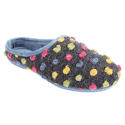 Image of Sleepers Womens/Ladies Amy Spotted Knit Mule Slippers (3 UK) (Blue/Multi)