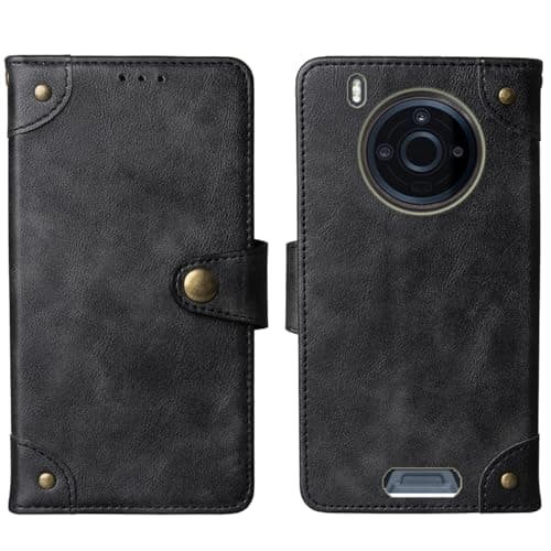 Image of Tnviud Flip Genuine Premium Leather Phone Gel Case for JCB Toughphone MAX Pro P20 5G 6.6" Cover Etui Protective Protector Wallet Shell Bumper (Black)